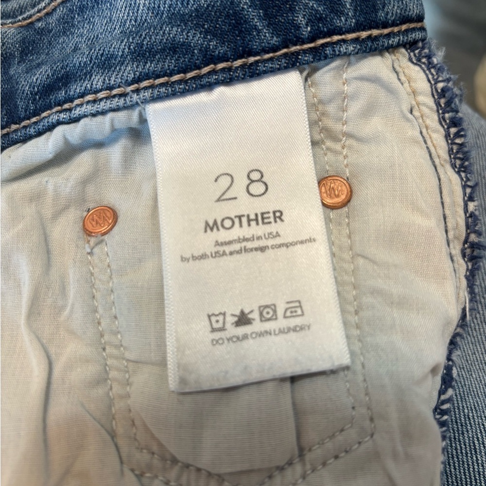 Mother Superior Metal Magic Insider Flood jeans 28 ankle studded blue cropped - Picture 14 of 15